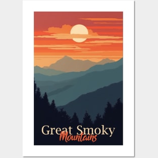 Great Smoky Mountains national park vintage travel poster Posters and Art